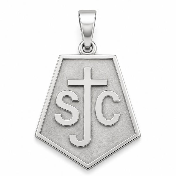 Escudo del Colegio Inglés San José reproducido en plata